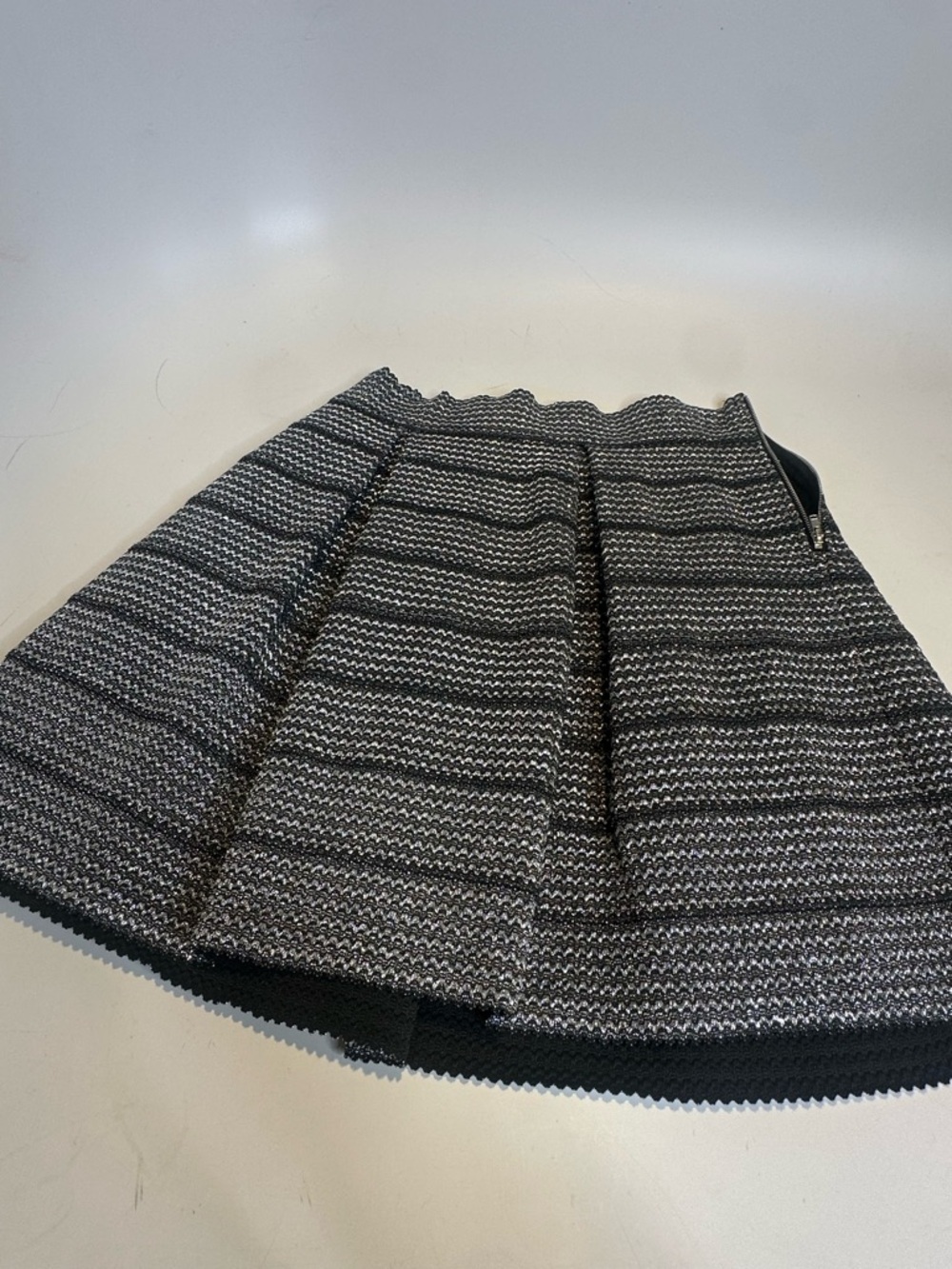 Silver pleated skirt